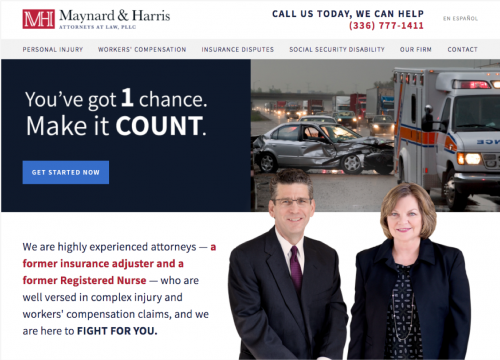Maynard and Harris new homepage design