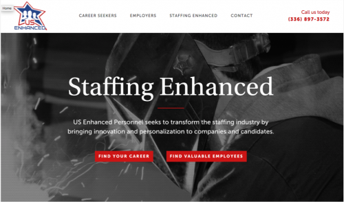 US Enhanced Personnel's website is easy to navigate.