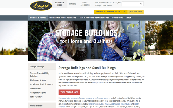 leonard website launch for buildings and storage
