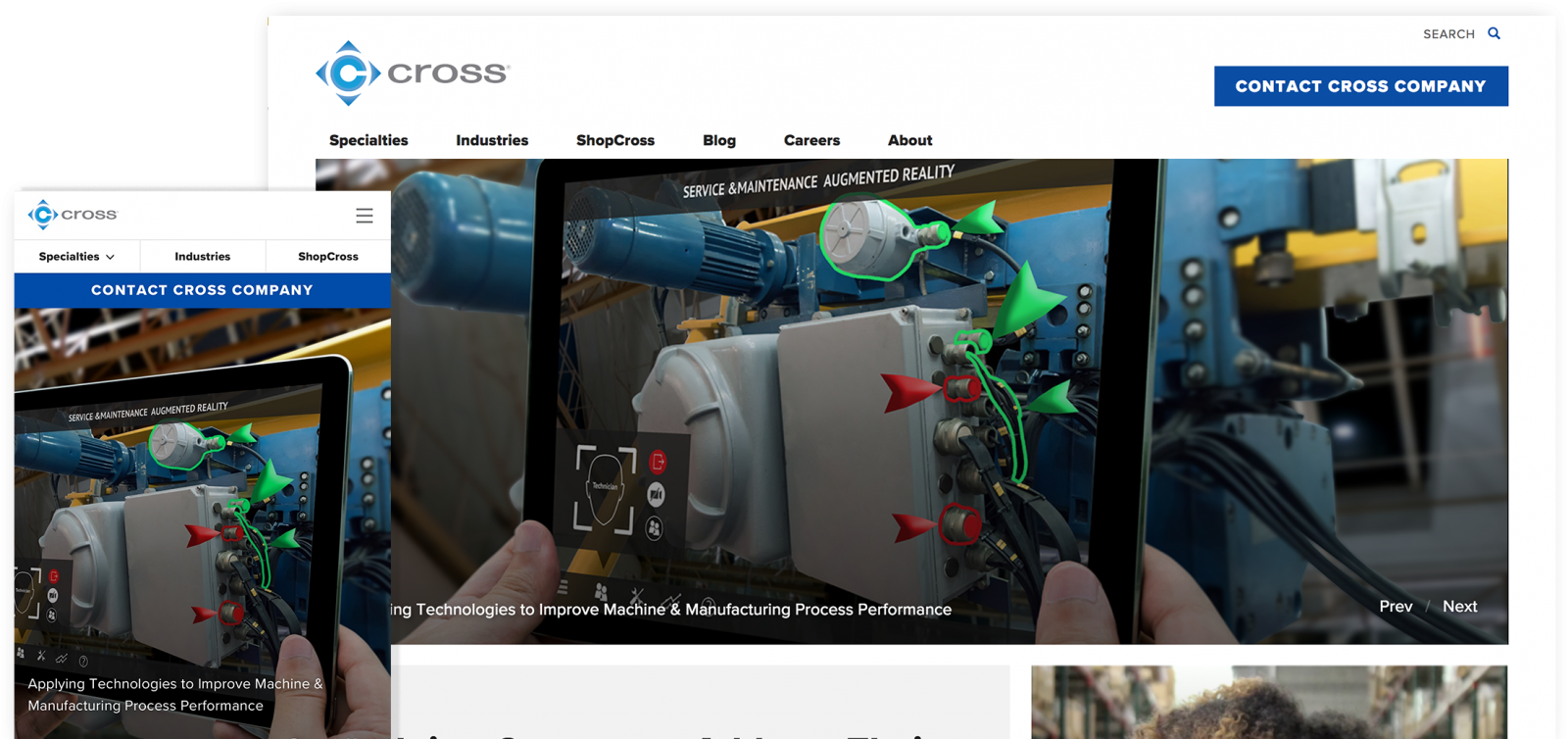 Cross website screenshots