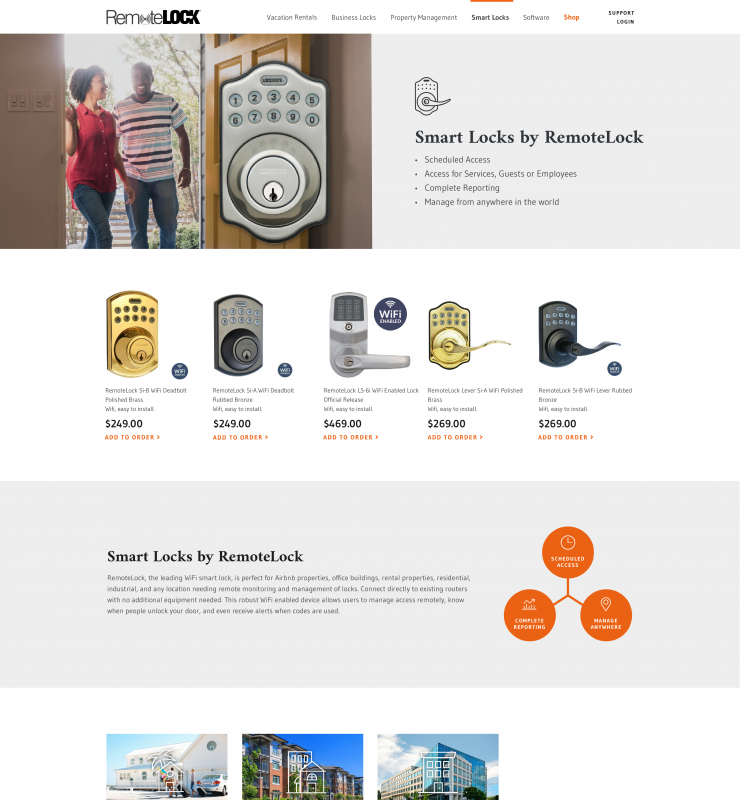 Webpage for Smart Locks by RemoteLock